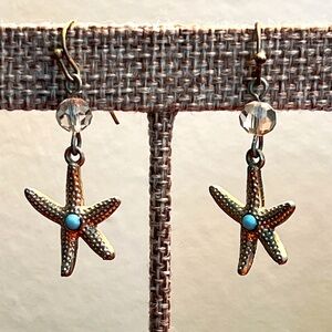 Star fish gold earrings
